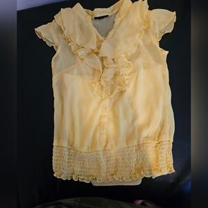 Yellow Ruffled Women's Top